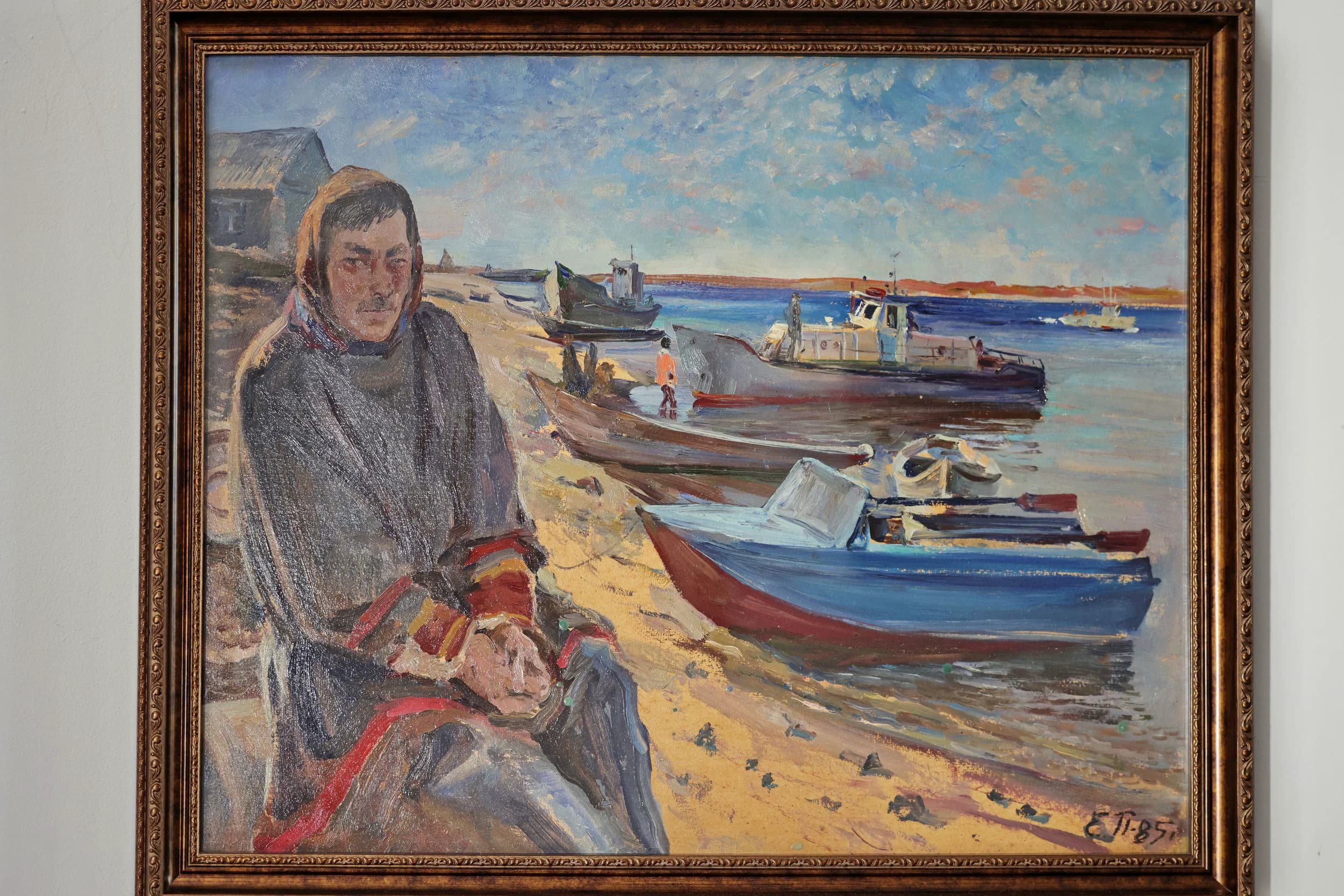 Художник Е.С. Пайманов. «На реке Таз. Тюменская область. Конец XX века»